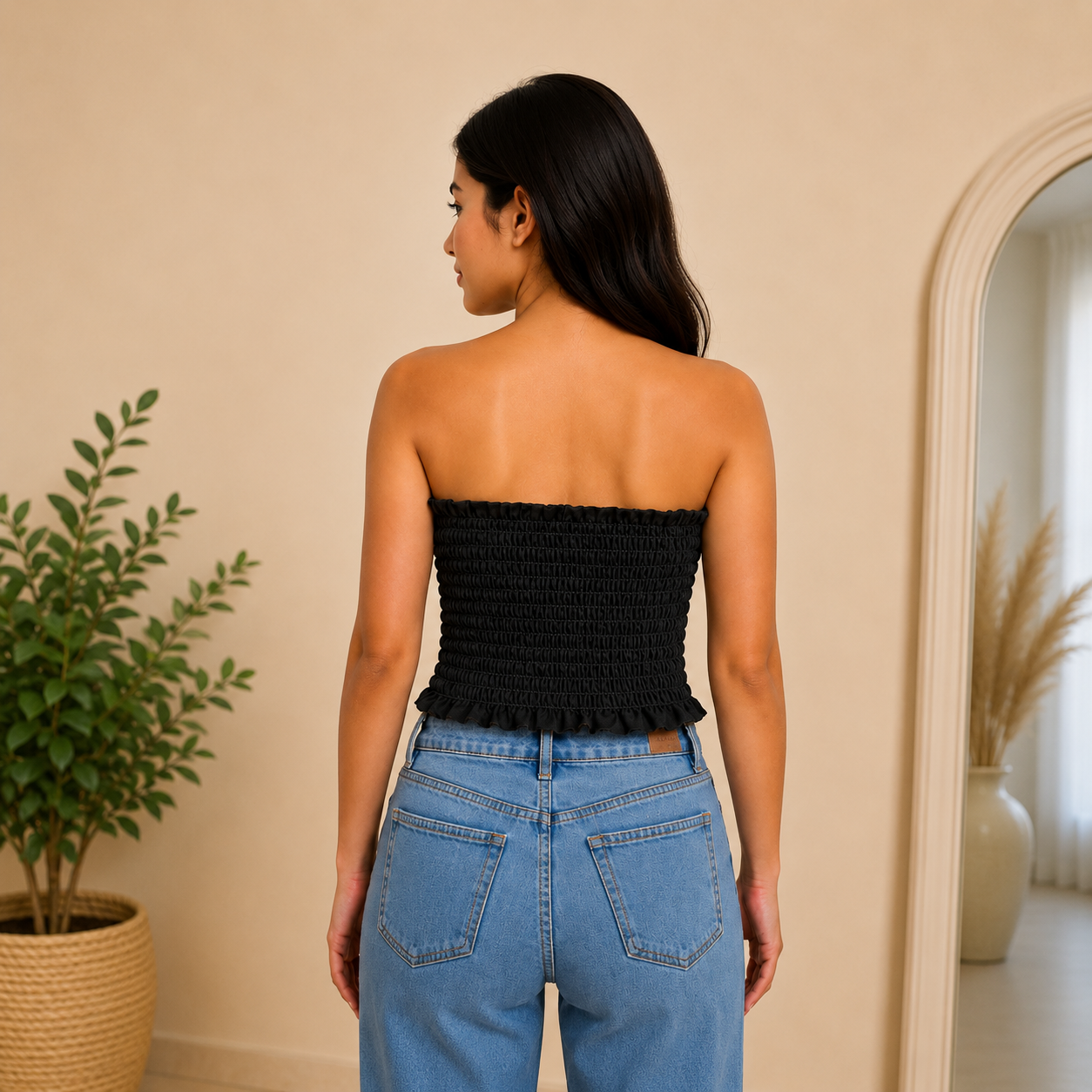 Sequin Velvet Tube Top