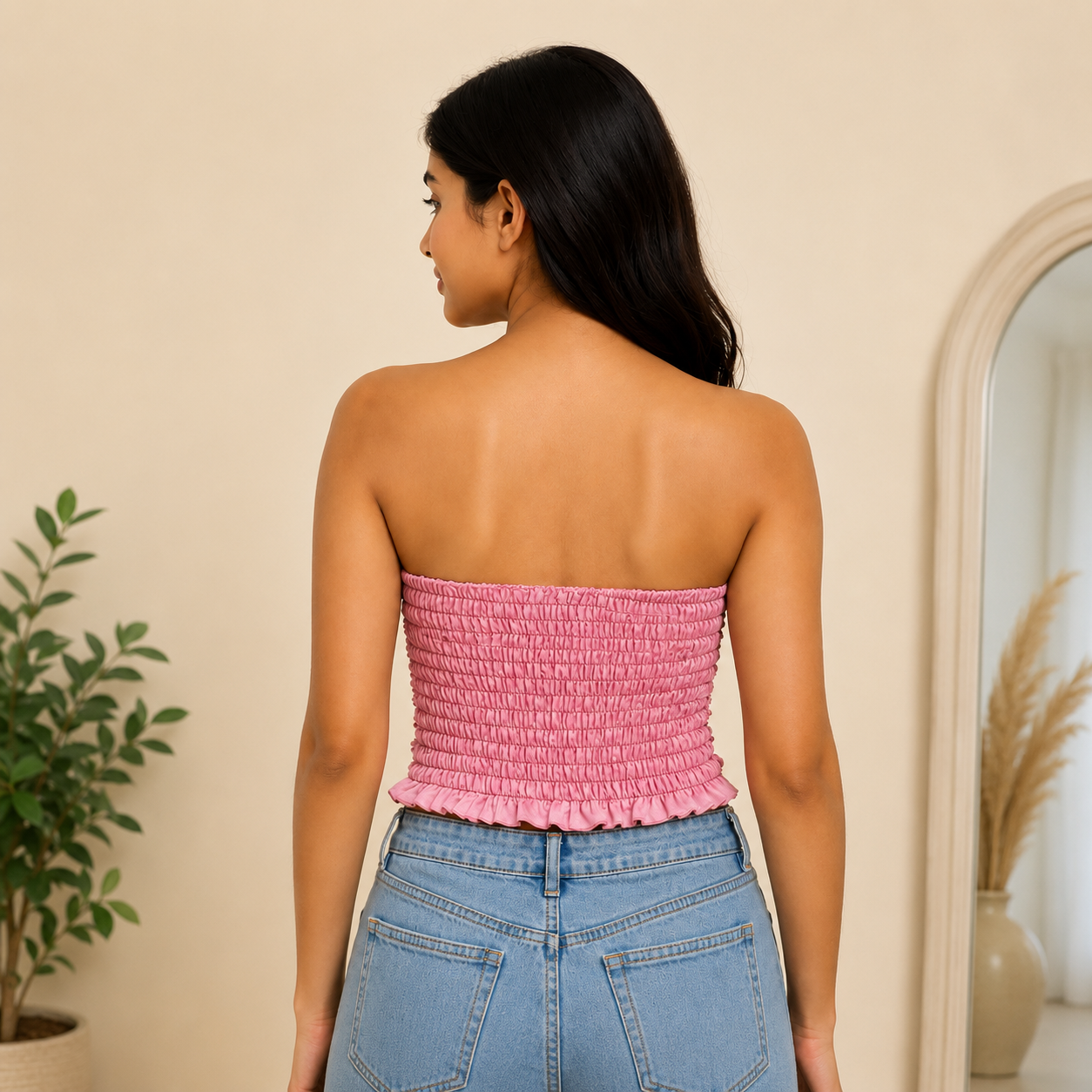 Sequin Velvet Tube Top