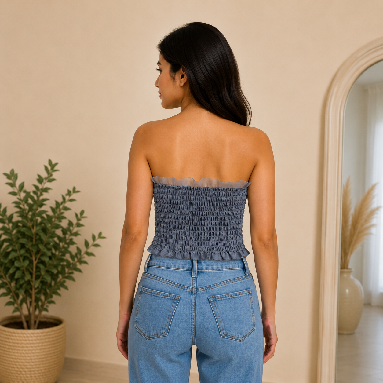 Sequin Velvet Tube Top