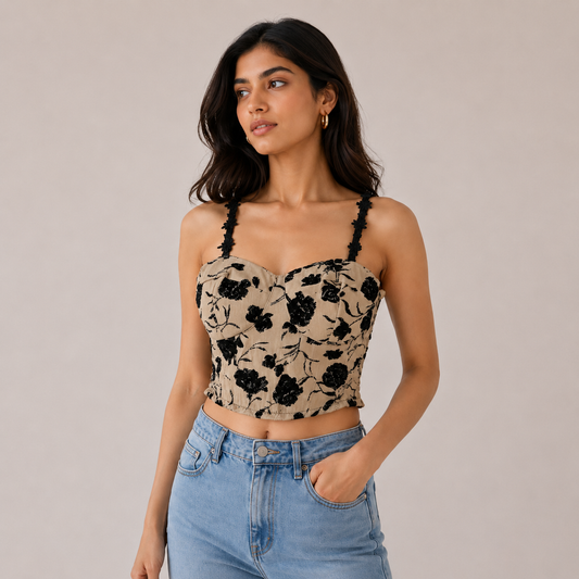 Floral Bustier Crop Top