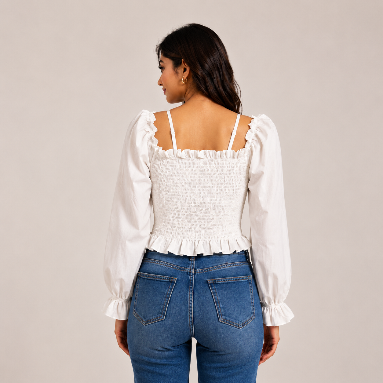 Vintage Floral Lace-Up Top