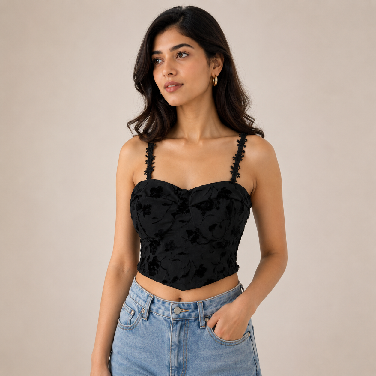 Floral Bustier Crop Top