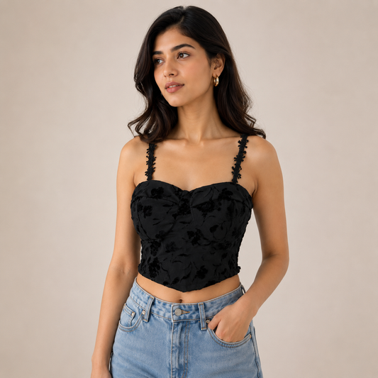Floral Bustier Crop Top