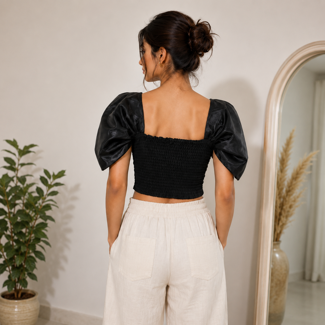 Puff Sleeve Crop Top
